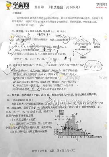 2016年四川高考文科数学试题(图片)