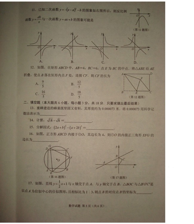 2016ɽ�������п���ѧ���⼰��