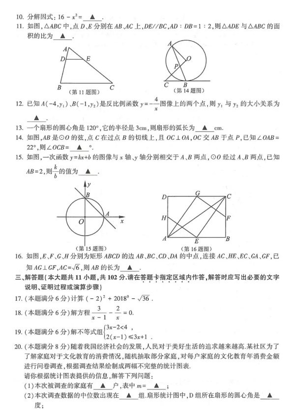 2018�����Ƹ��п���ѧ���⼰��