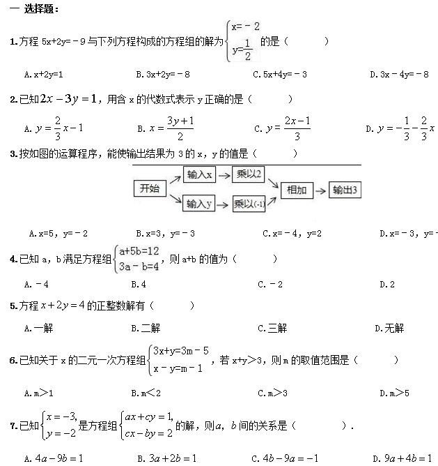 2017������п���ѧ��ϰר�⣺��Ԫһ�η�����