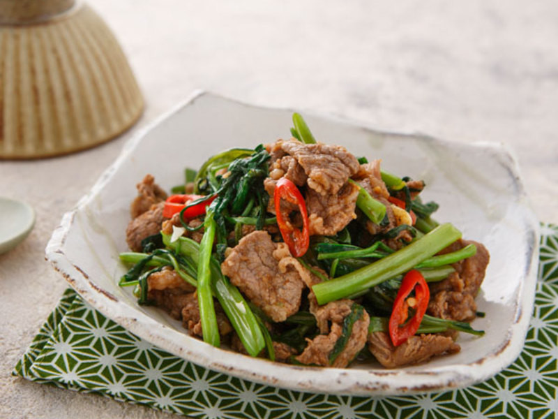 沙茶牛肉炒空心菜的做法