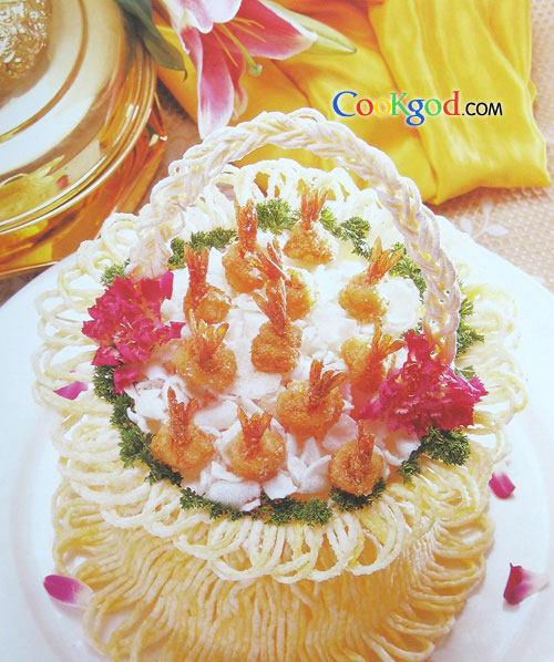 花篮虾卷的做法