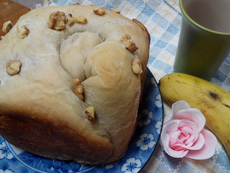 香蕉核桃面包【パンの锅(胖锅)制面包机】的做法