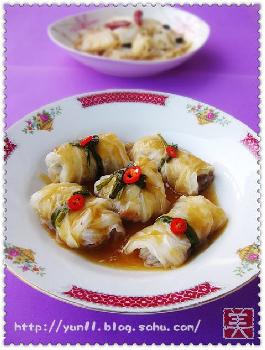 白菜两吃——醋溜白菜 聚福袋的做法