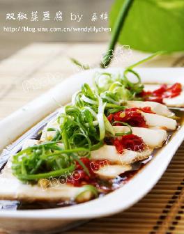 双椒蒸豆腐的做法