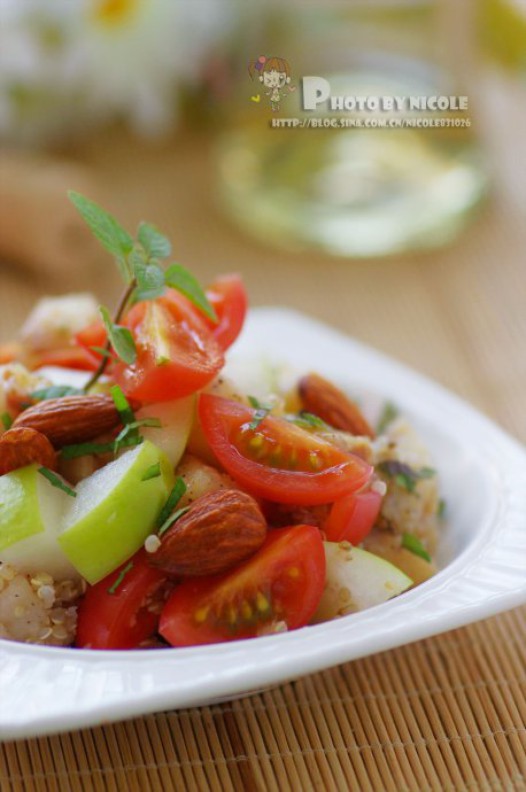 藜麦鳕鱼杏仁沙拉的做法