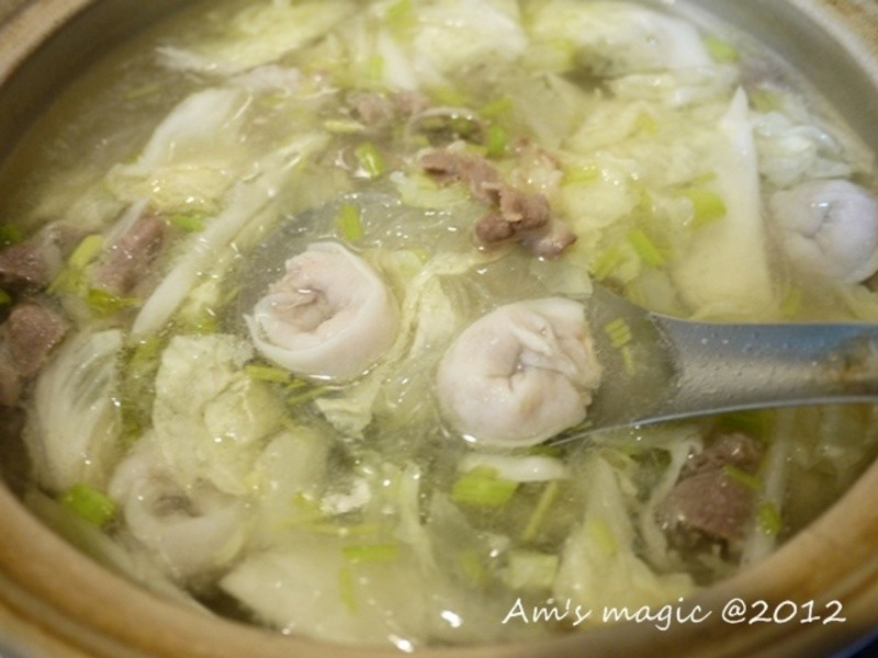 AM魔力~白菜冬粉鱼饺汤的做法