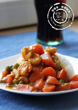 黄金咖喱虾的做法