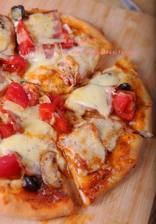 培根蘑菇比萨的做法