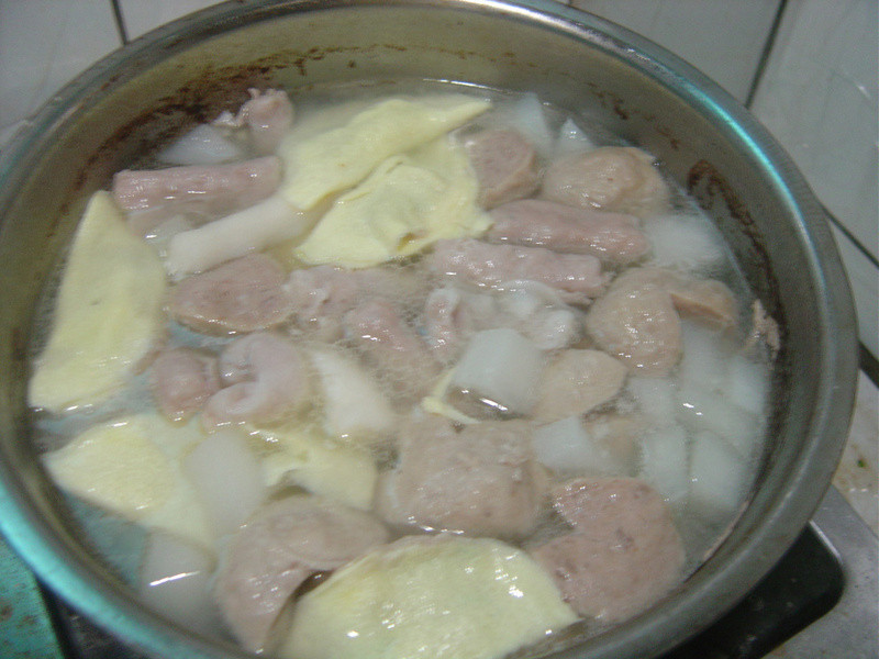 菜头综合火锅饺的做法