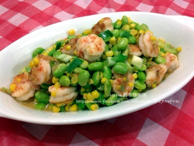 碧玉三色虾的做法