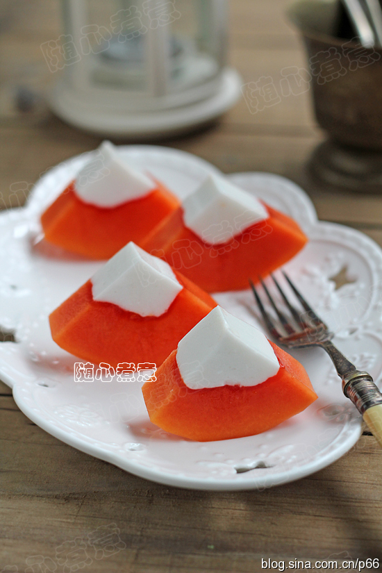 椰奶木瓜冻——夏季美容养眼甜点的做法