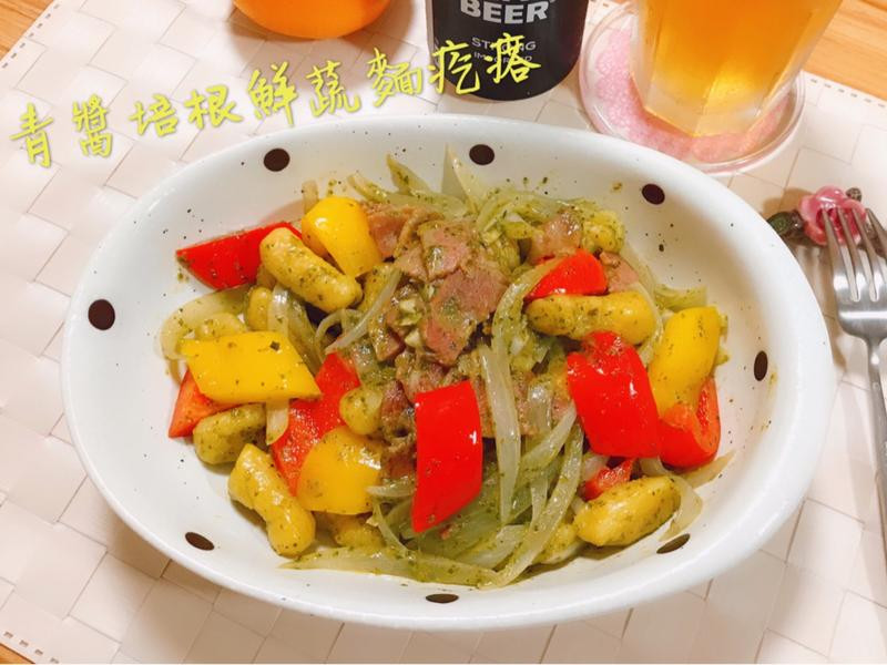 青酱培根鲜蔬面疙瘩的做法