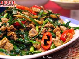 韭菜炒蚬肉的做法