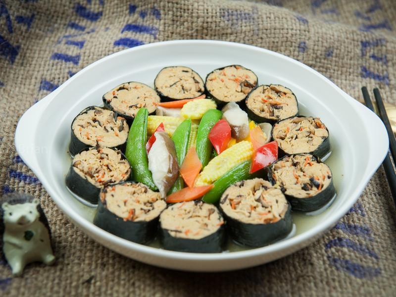 时蔬烩豆皮卷的做法