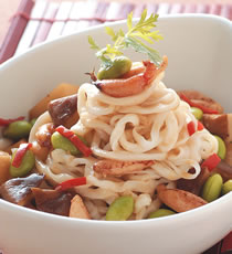 毛豆蟹肉酱面的做法