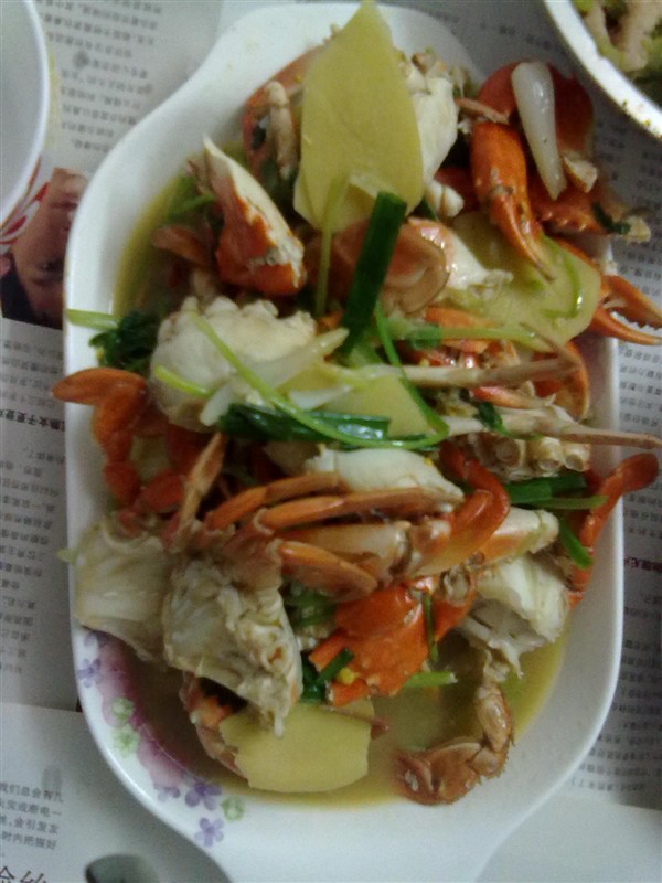 香葱焖花蟹的做法