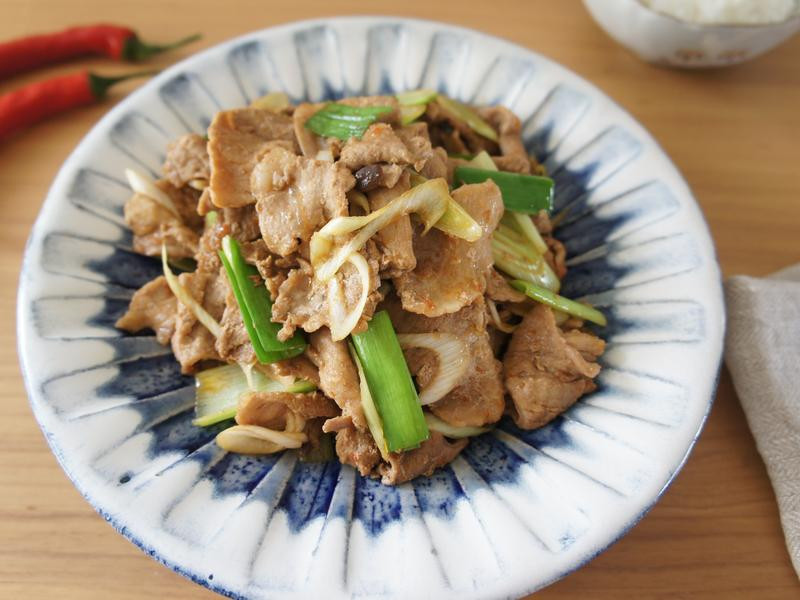 豆瓣青蒜肉片的做法