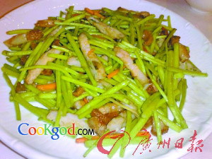 烧肉虾干炒芦蒿的做法