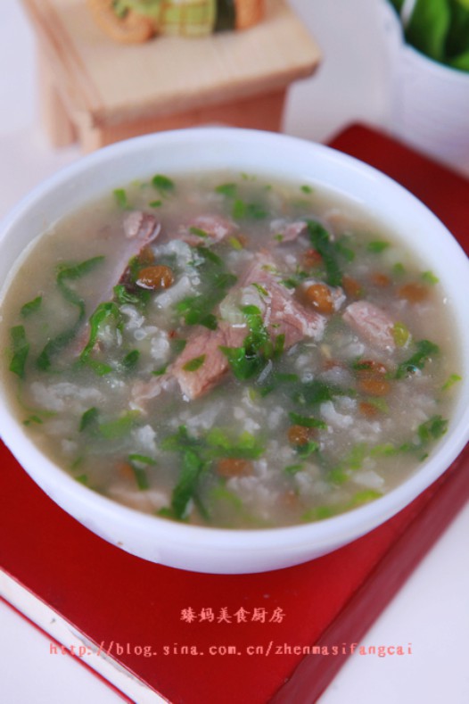 排骨绿豆青菜粥的做法
