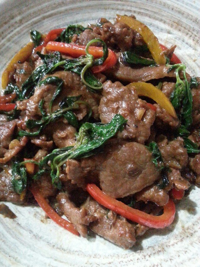 紫苏爆牛肉的做法