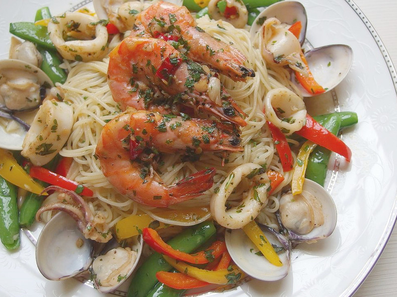 海鲜时蔬意面的做法