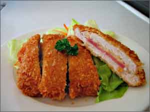 起司火腿夹心猪排的做法