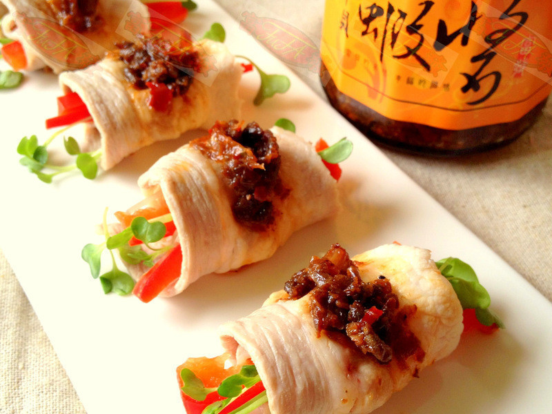 干贝虾芽菜猪肉卷的做法