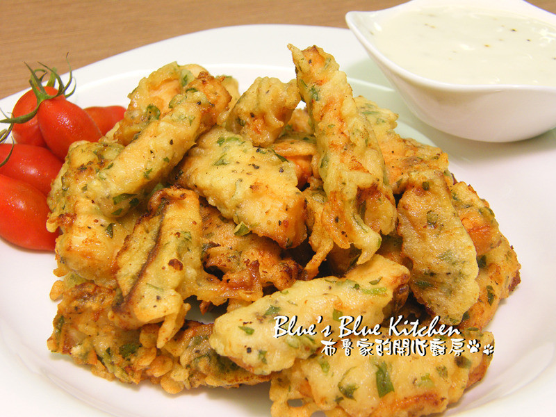 山芹酥炸鱼柳佐优格芥末酱的做法