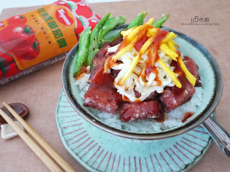 快速火腿蛋盖饭的做法