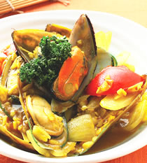 咖哩炒孔雀蛤的做法