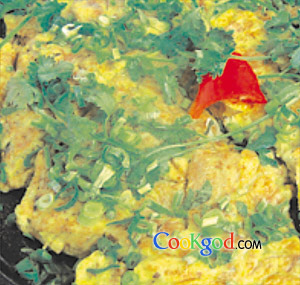 蚬肉韭菜炒蛋角的做法