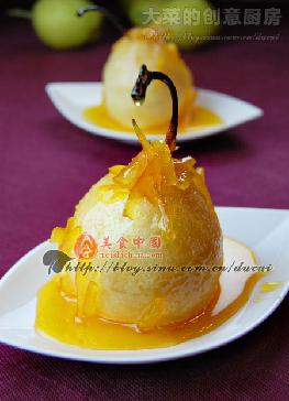 橙酒蜜梨的做法