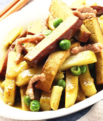 洋芋咖哩豆干的做法