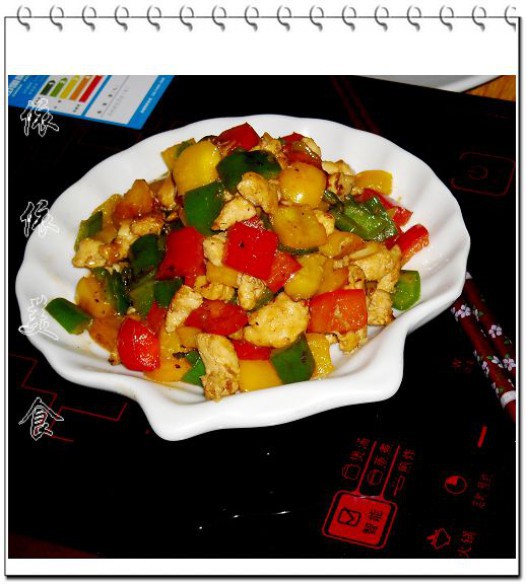 缤纷鸡丁的做法