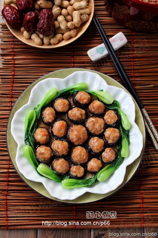 鲜虾百花酿冬菇的做法