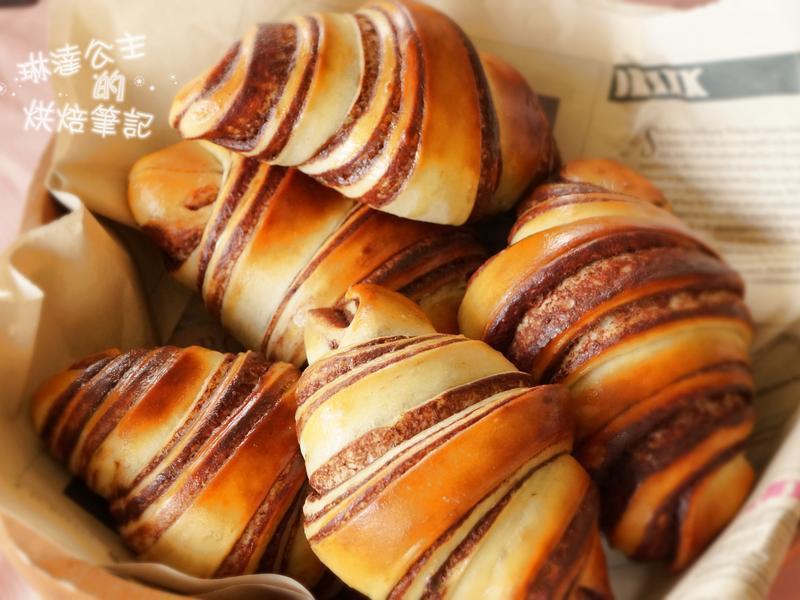 巧克力大理石牛角面包的做法