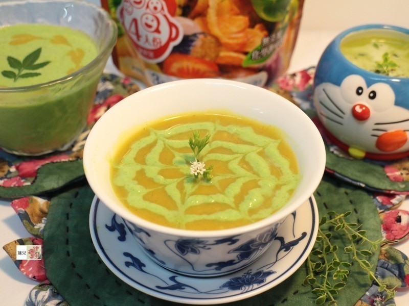 地瓜咖哩翡翠浓汤【可果美咖哩火锅高汤】的做法