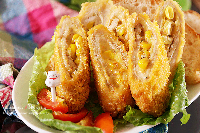 酥炸玉米芝士猪肉卷的做法