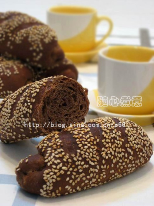 巧克力芝麻法式面包的做法