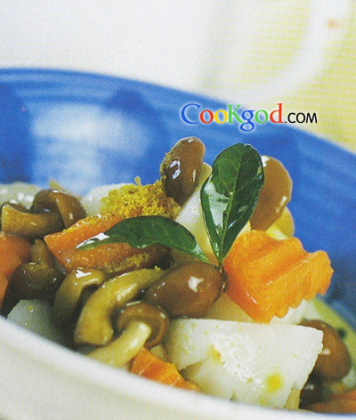 咖喱马蹄烧滑菇的做法