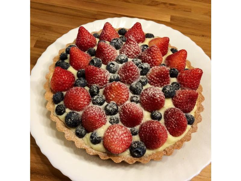 8吋草莓蓝莓卡士达塔的做法