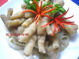 香糟鸡爪、藕片的做法