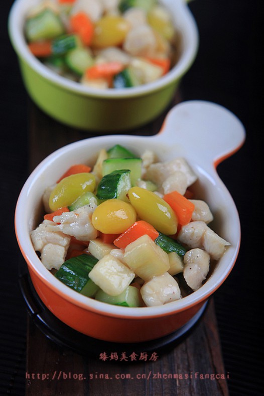 白果鸡丁小炒的做法