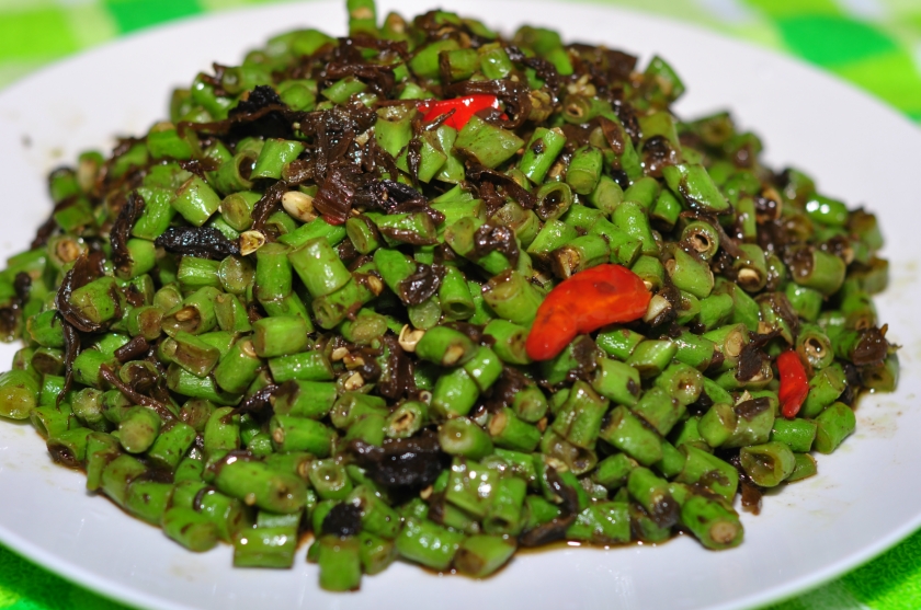 橄榄菜豇豆米的做法