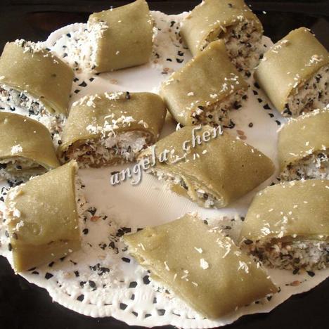 简单朴实高雅美味——芝麻绿茶卷的做法