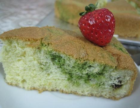 艾草蜜豆大理石戚风的做法