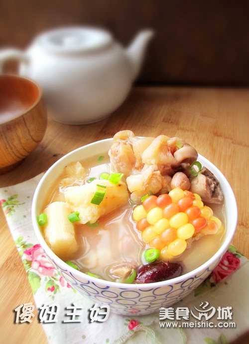 山药玉米猪蹄汤的做法
