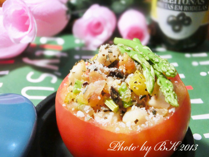 橄榄鱼丁蕃茄米盅的做法