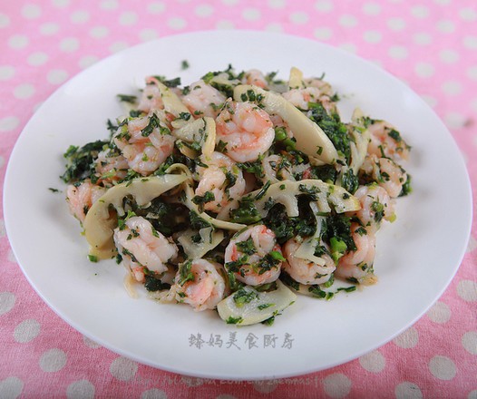 春笋荠菜炒虾仁的做法